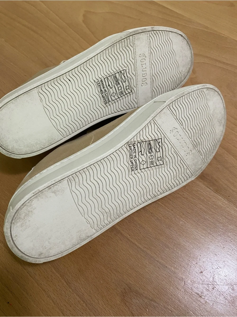LIKE NEW SOLUDOS IBIZA Leather Sneaker Brown Sand Cream WOMENS 7